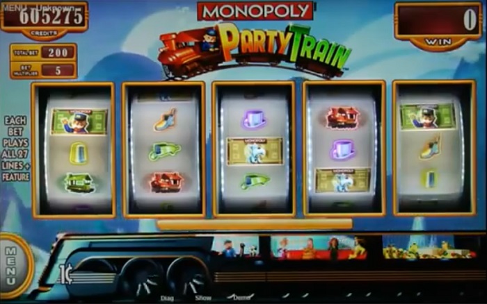 Monopoly party train slot machine apparel