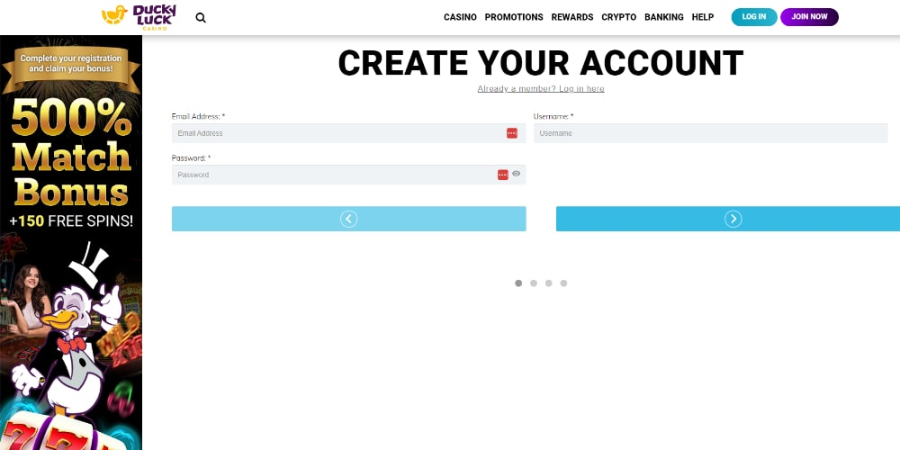 Registration Step 1