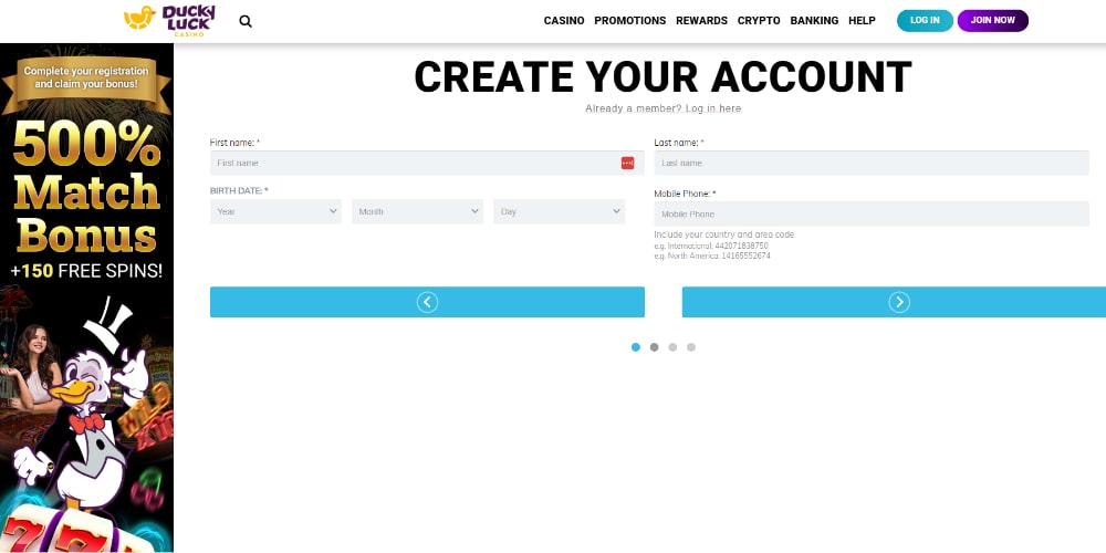 Registration Step 2